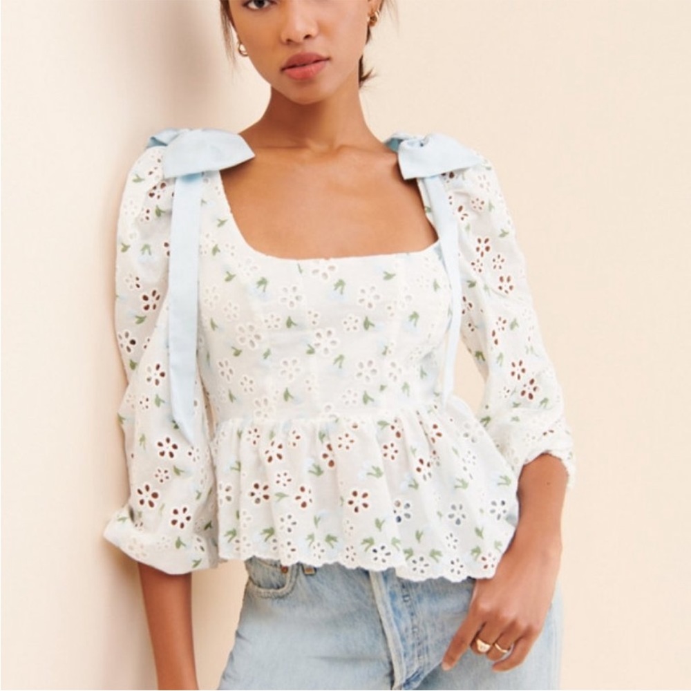 For Love and Lemons Wild Cherry Blouse size M